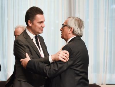 Luca Visentini and Jean-Claude Juncker