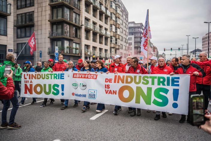 "Industry is ours" trade union demonstration by industriAll Europe and Belgian affiliates in Brussels