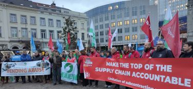 Subcontracting action outside EU Parliament ahead of the EMPL vote
